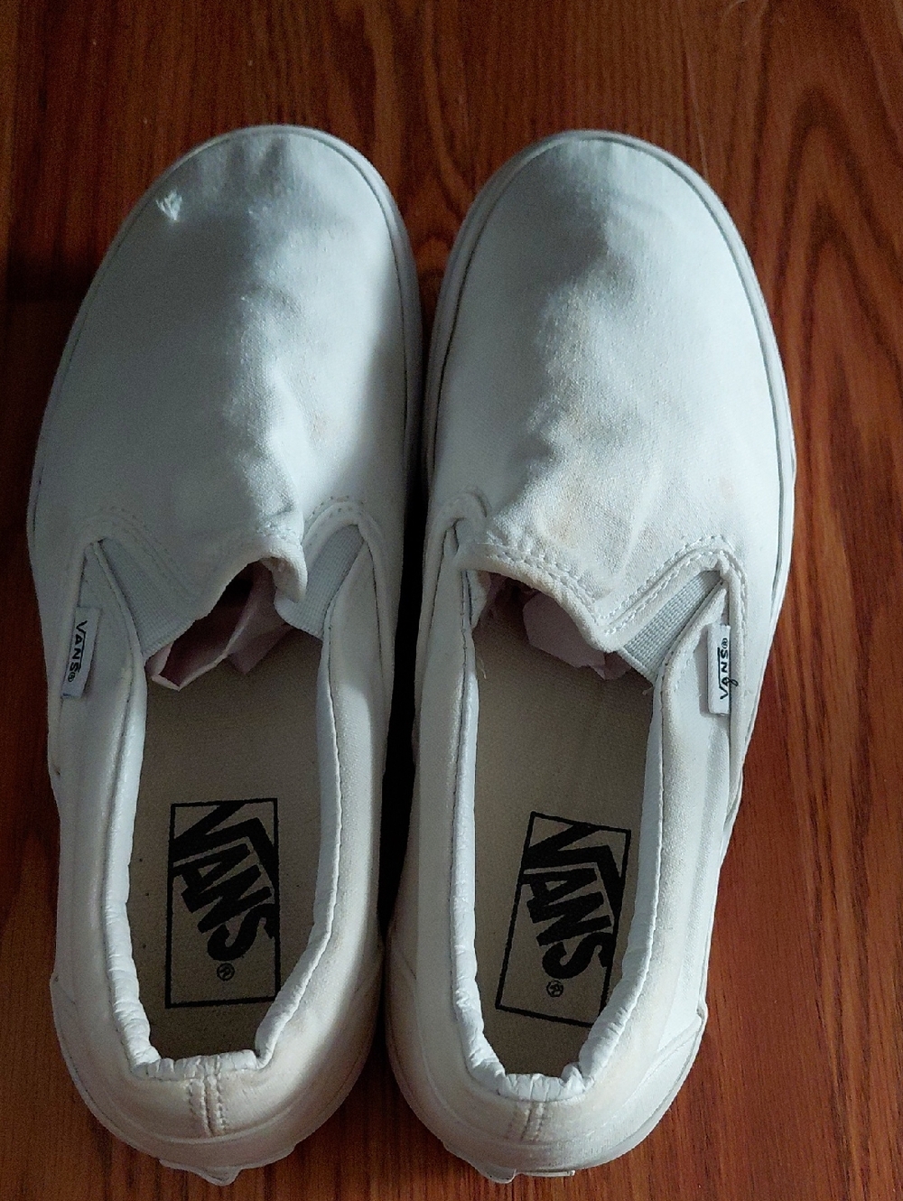 Vans White Slip-On Canvas Sneakers